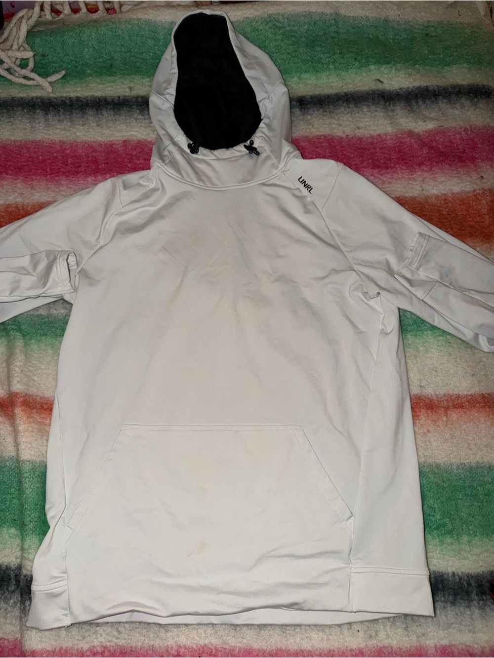 Men’s UNRL White Hooded Pullover Shirt